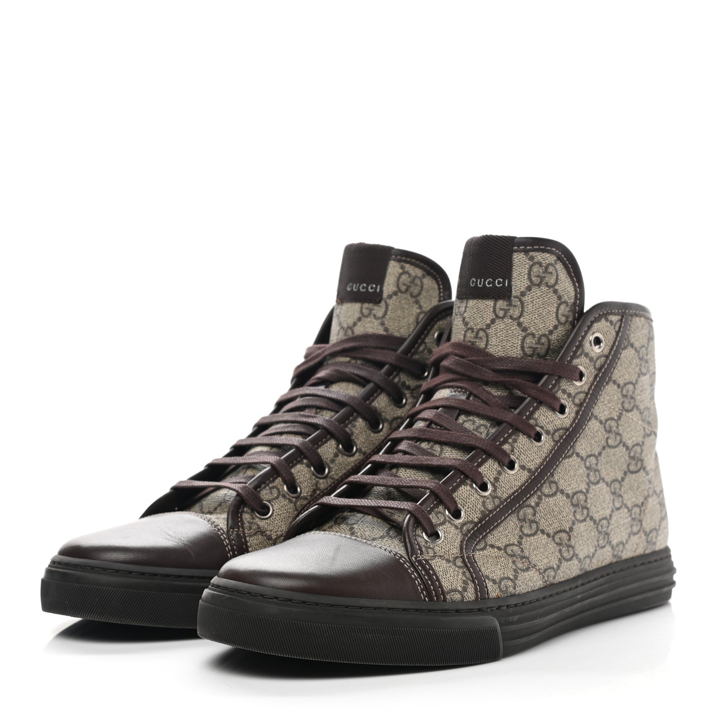 Monogram Mens High Top Sneaker 8.5 Dark Brown