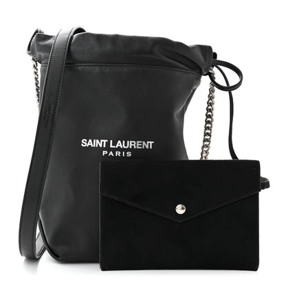 Saint Laurent Lambskin Small Teddy Bucket Bag Black 3 of 12