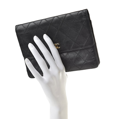 Chanel Lambskin Diamond Stitch Compact Pouch Black 2 of 13