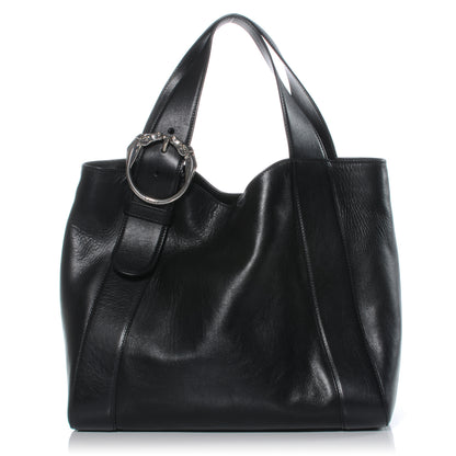 Gucci Leather Medium Ribot Horse Heads Tote Black 1 of 7