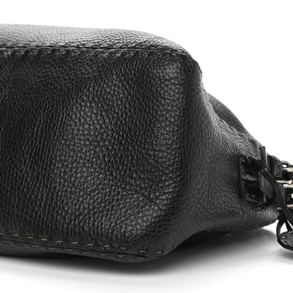 Fendi Calfskin Romano Selleria Chain Shoulder Bag Black 10 of 13