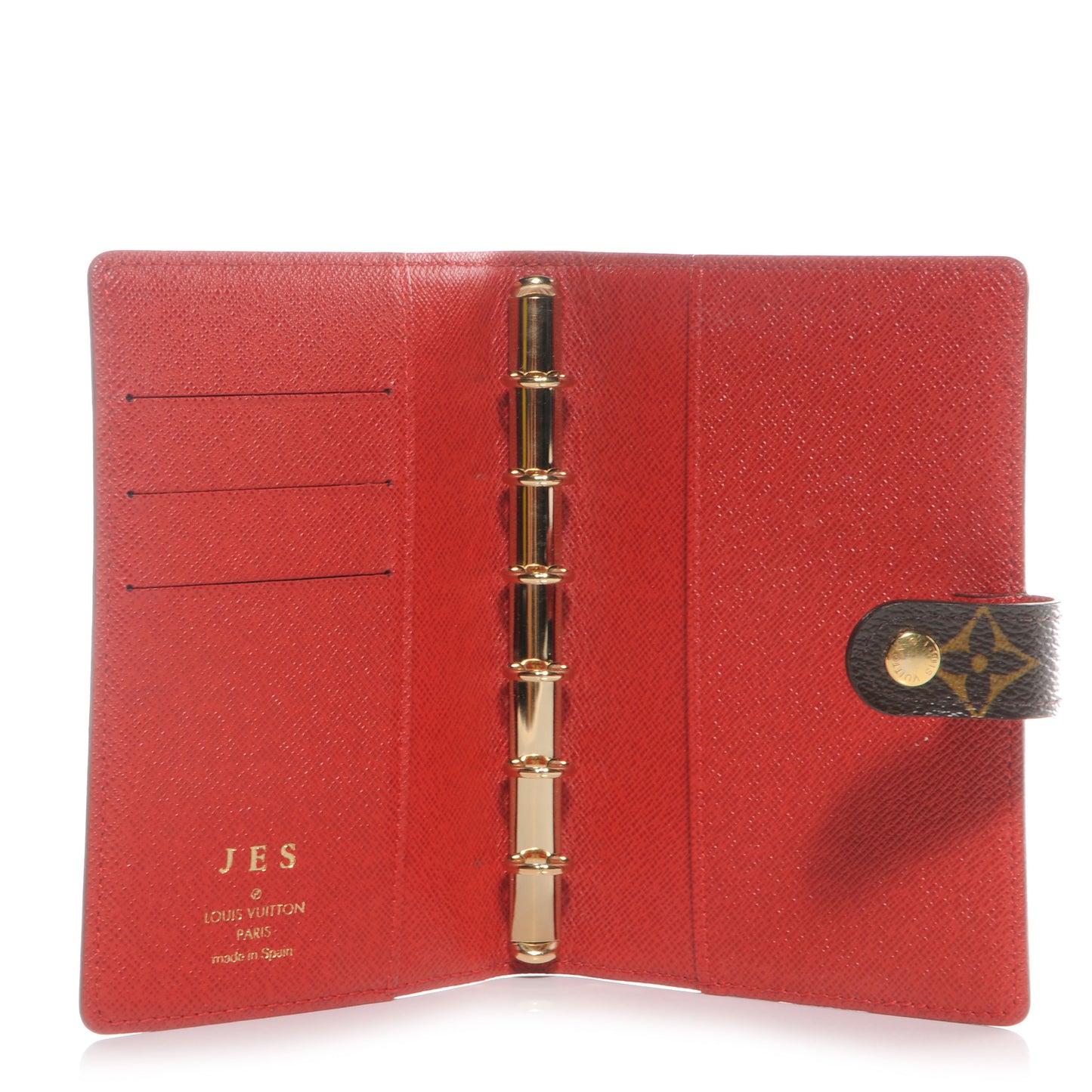 Monogram Groom Small Ring Agenda Red
