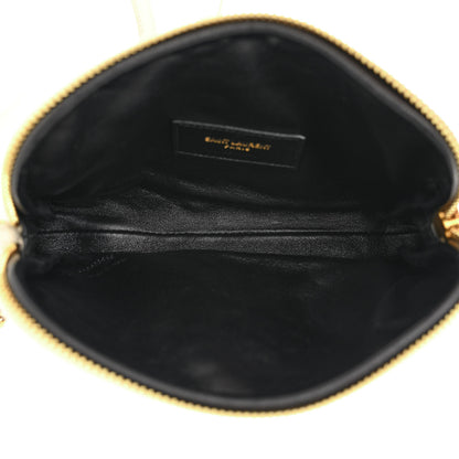 Saint Laurent Lambskin Quilted Gaby Zipped Pouch Crema Soft 6 of 12