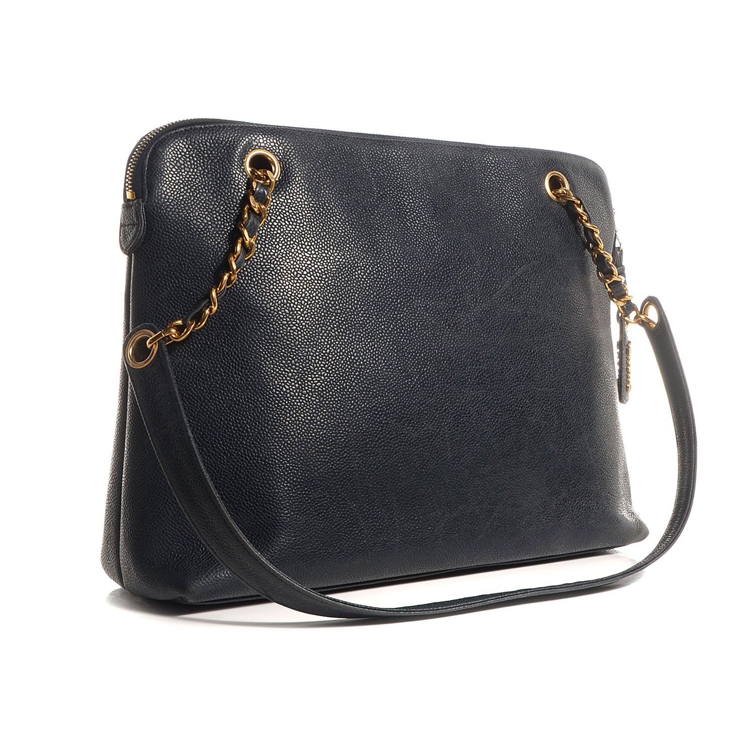 Chanel Caviar CC Shoulder Bag Navy Blue 3 of 9