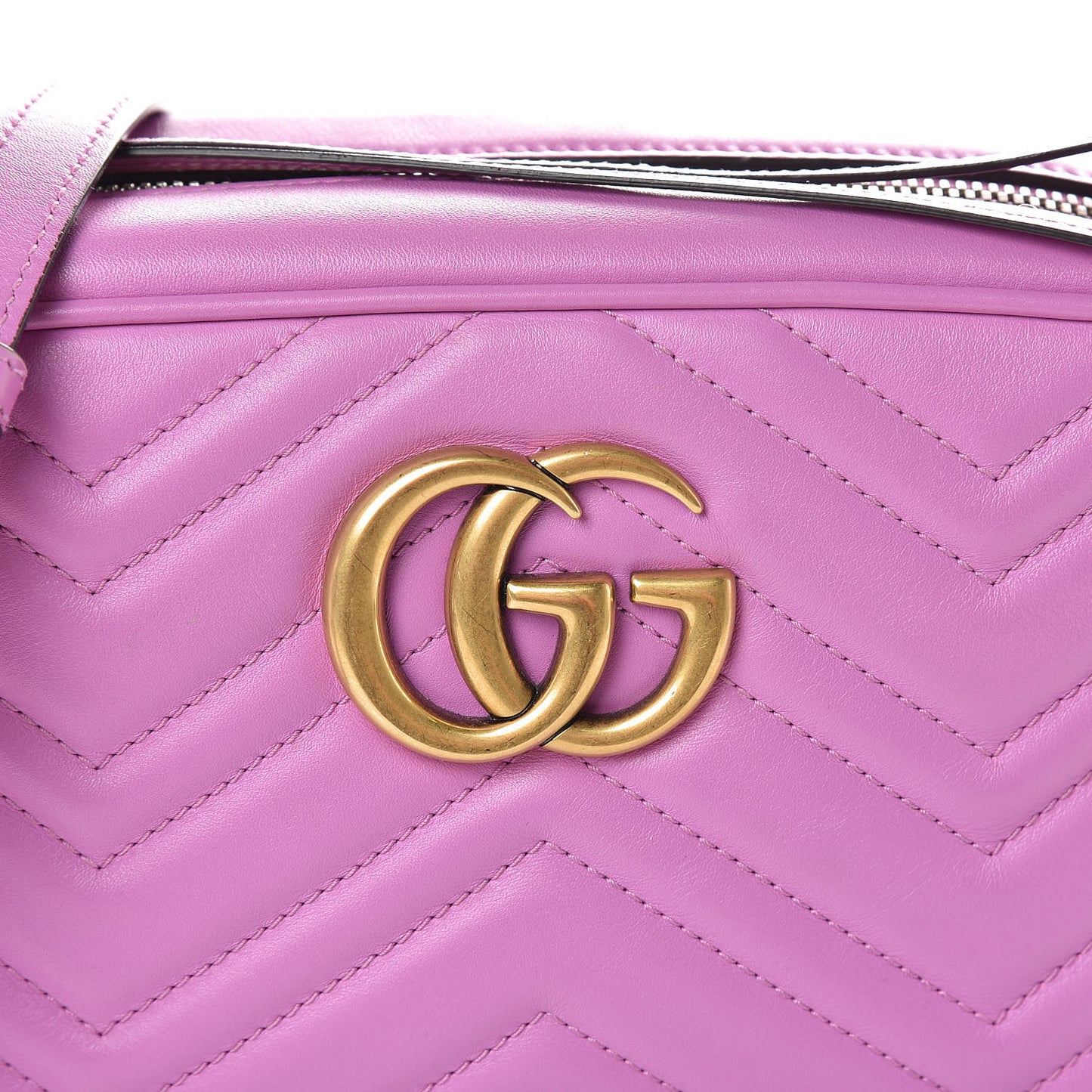 Calfskin Matelasse Small GG Marmont Chain Shoulder Bag Candy Mousse