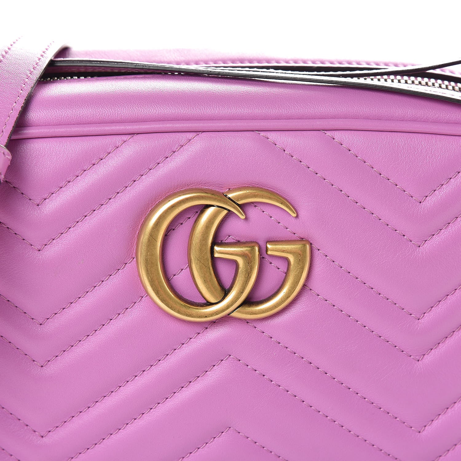 Gucci Calfskin Matelasse Small GG Marmont Chain Shoulder Bag Candy Mousse 10 of 12