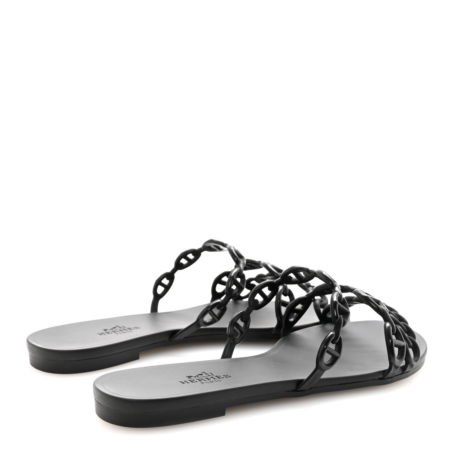 Hermes Rubber Chaine d'Ancre Rivage Sandals 35 Black 5 of 9