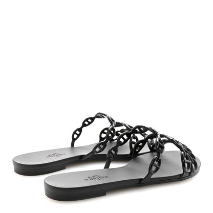 Hermes Rubber Chaine d'Ancre Rivage Sandals 35 Black 5 of 9