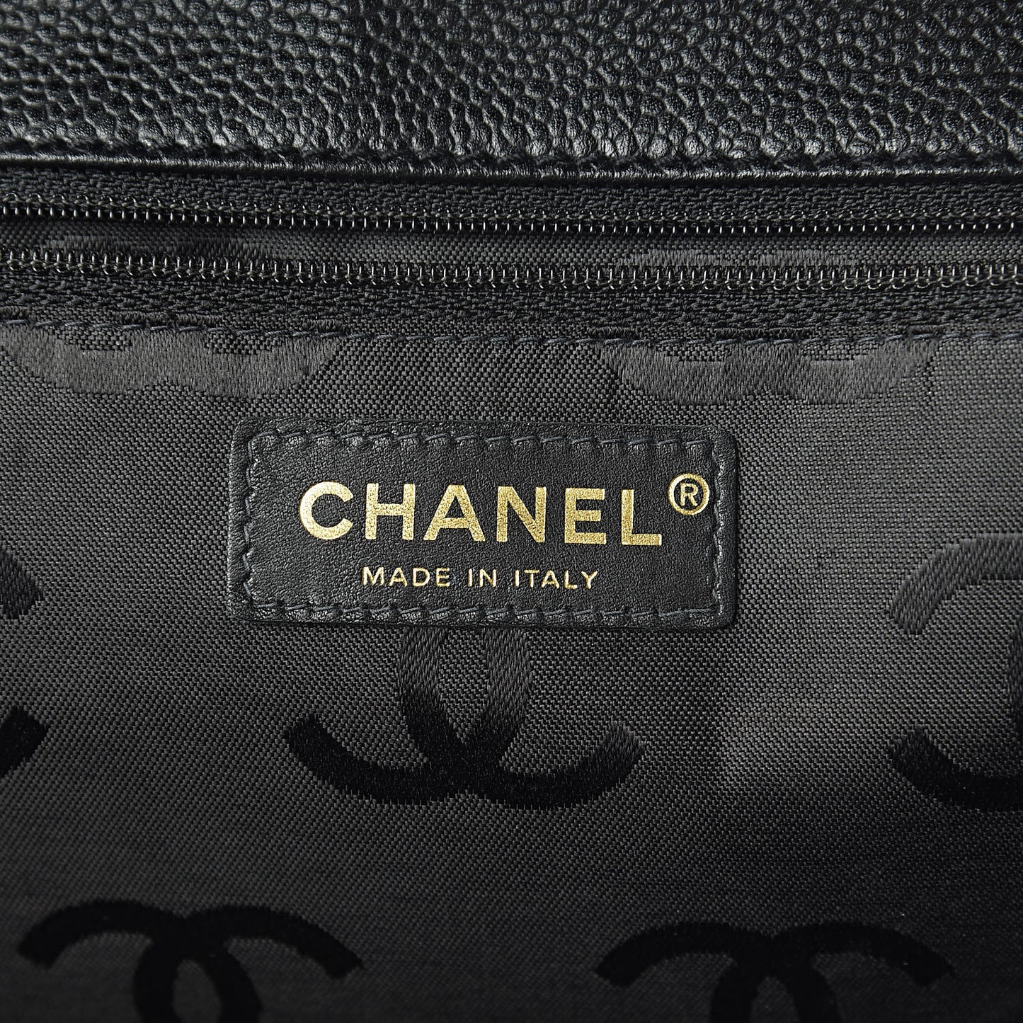 Caviar CC Stitched Flap Shoulder Bag Black