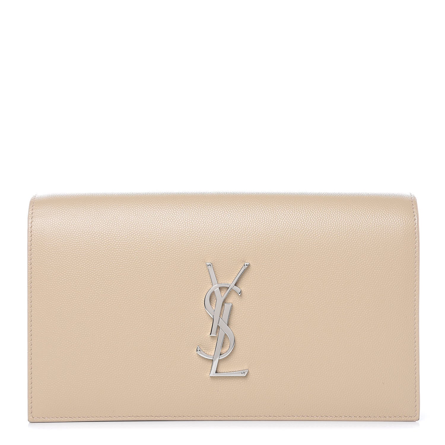 Saint Laurent Grain De Poudre Classic Kate Monogram Clutch Nude Powder 1 of 8