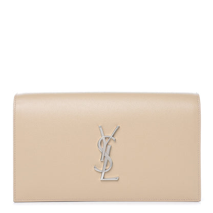 Saint Laurent Grain De Poudre Classic Kate Monogram Clutch Nude Powder 1 of 8