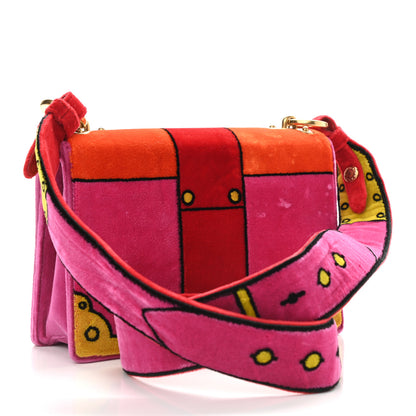 Prada Velluto Ricamo Cahier Shoulder Bag Fuxia 3 of 11