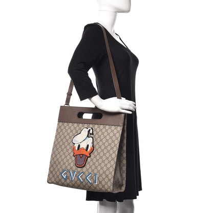 Gucci X DISNEY Soft GG Supreme Monogram Donald Duck Slip Handle Vertical Tote Beige New Acero 2 of 11