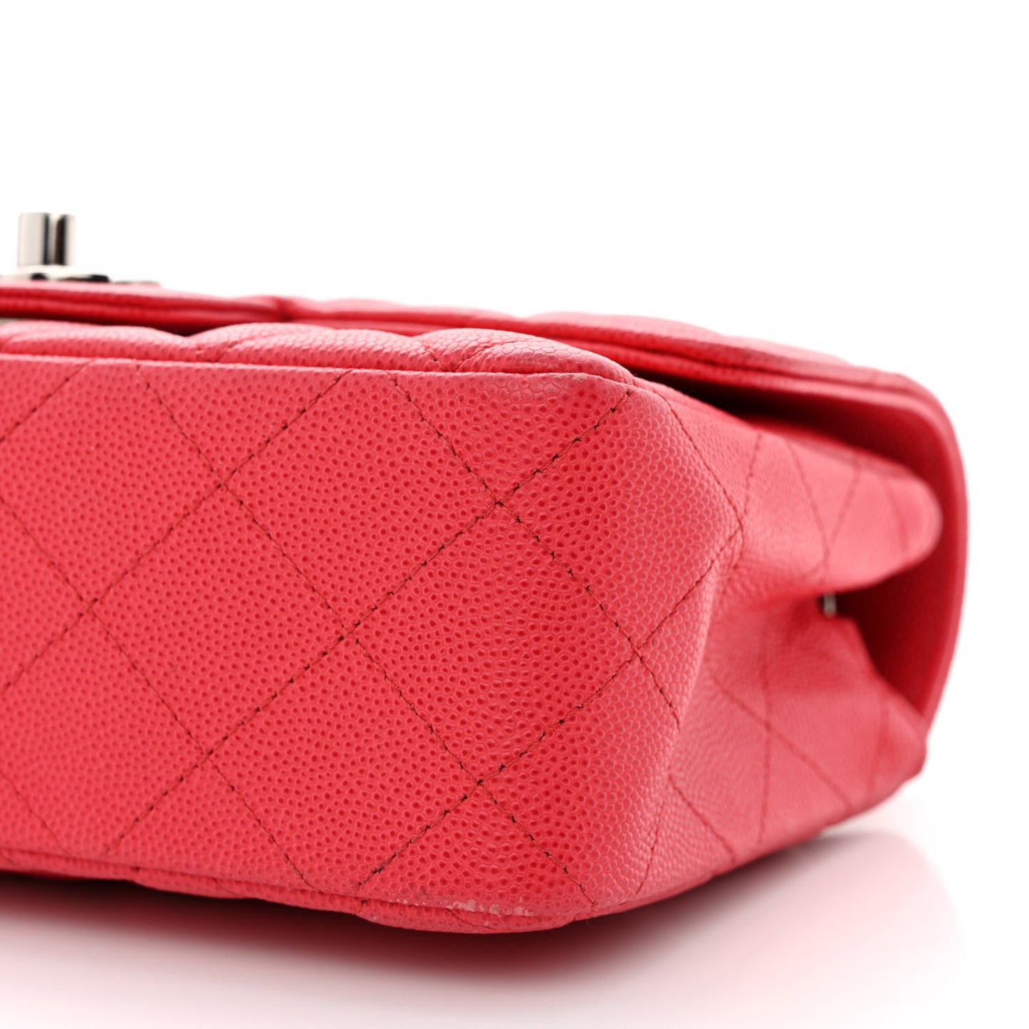 Caviar Quilted Mini Rectangular Flap Red