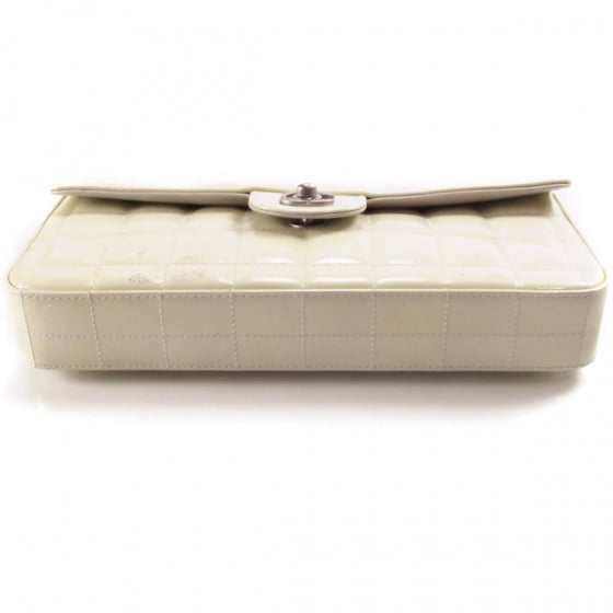 Chanel Patent Cube Classic E/W Medium Flap White 4 of 12