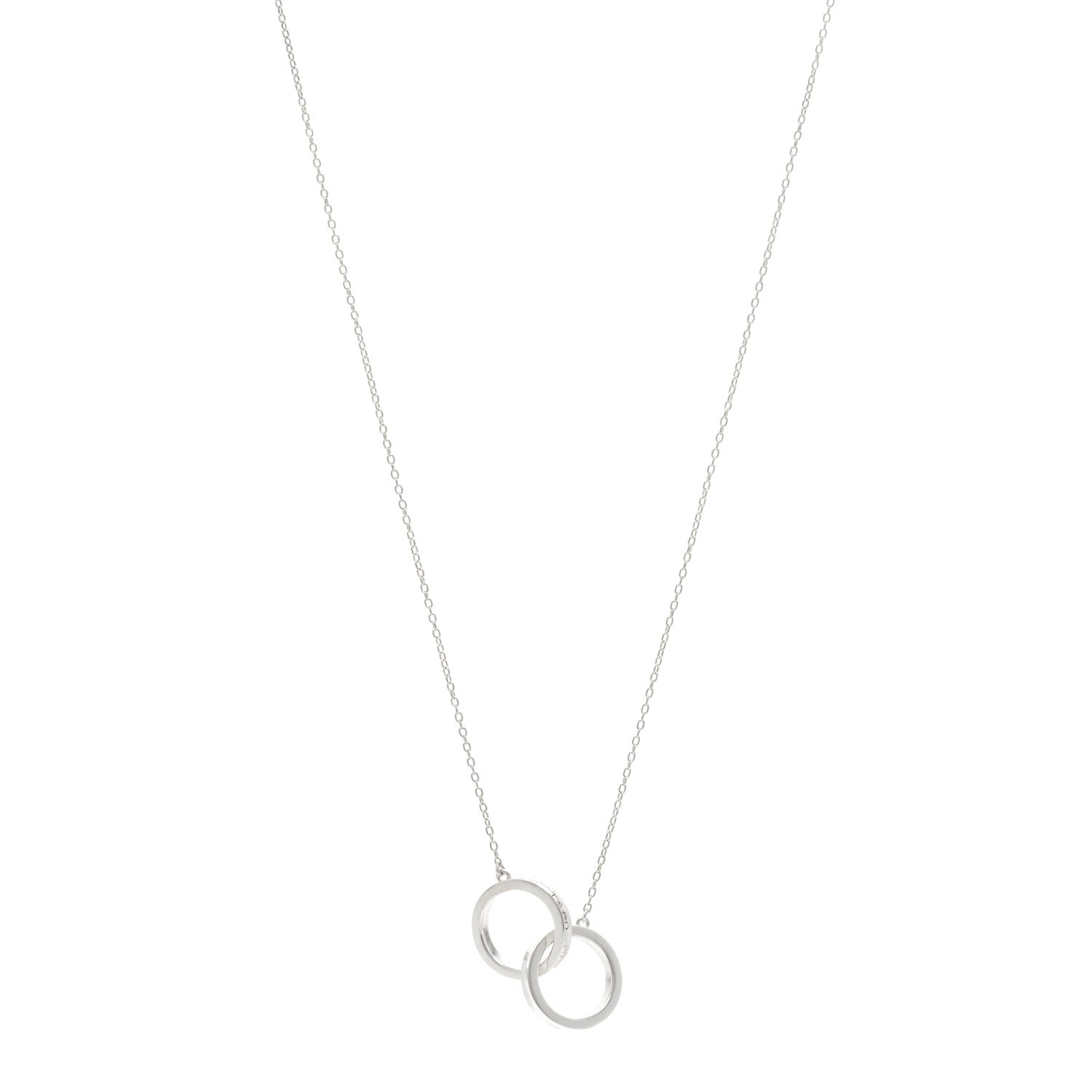 Tiffany Sterling Silver 1837 Interlocking Circles Pendant Necklace 1 of 4