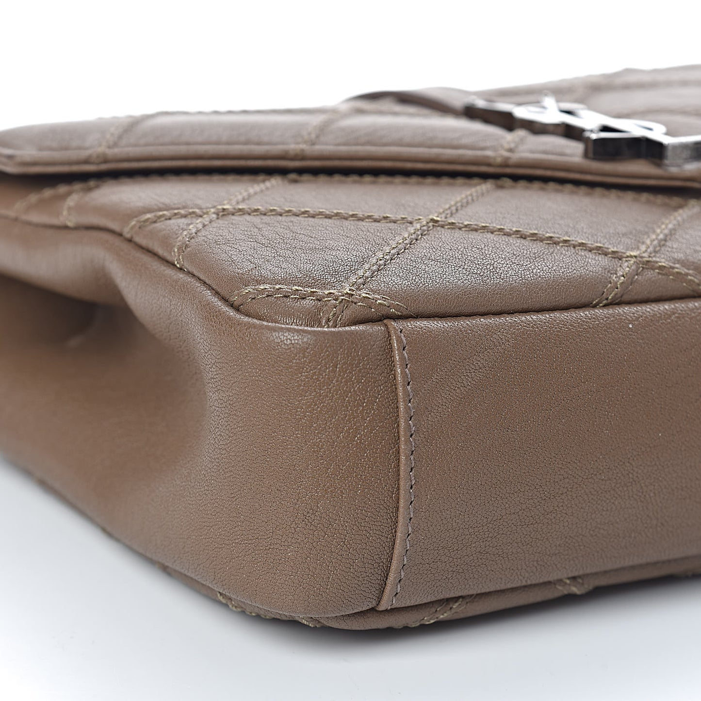 Calfskin Matelasse Diamond Quilted Monogram Medium College Bag Brown