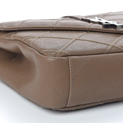 Saint Laurent Calfskin Matelasse Diamond Quilted Monogram Medium College Bag Brown 10 of 12