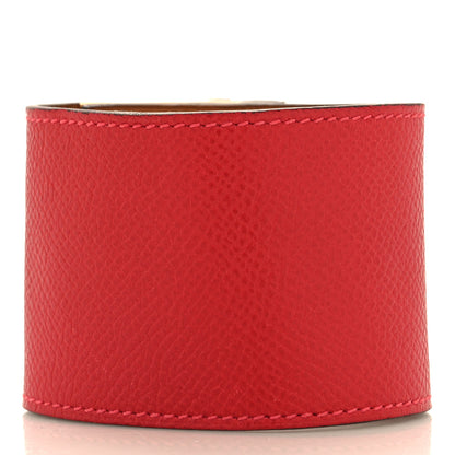 Hermes Epsom Kelly Extreme Dog Bracelet S Rouge Casaque 3 of 5