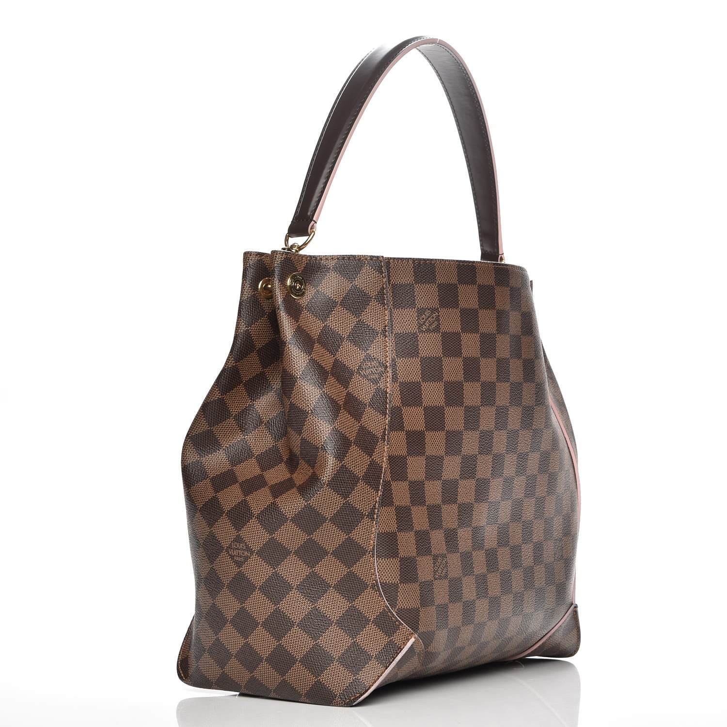 Louis Vuitton Damier Ebene Caissa Hobo Rose Ballerine 3 of 13