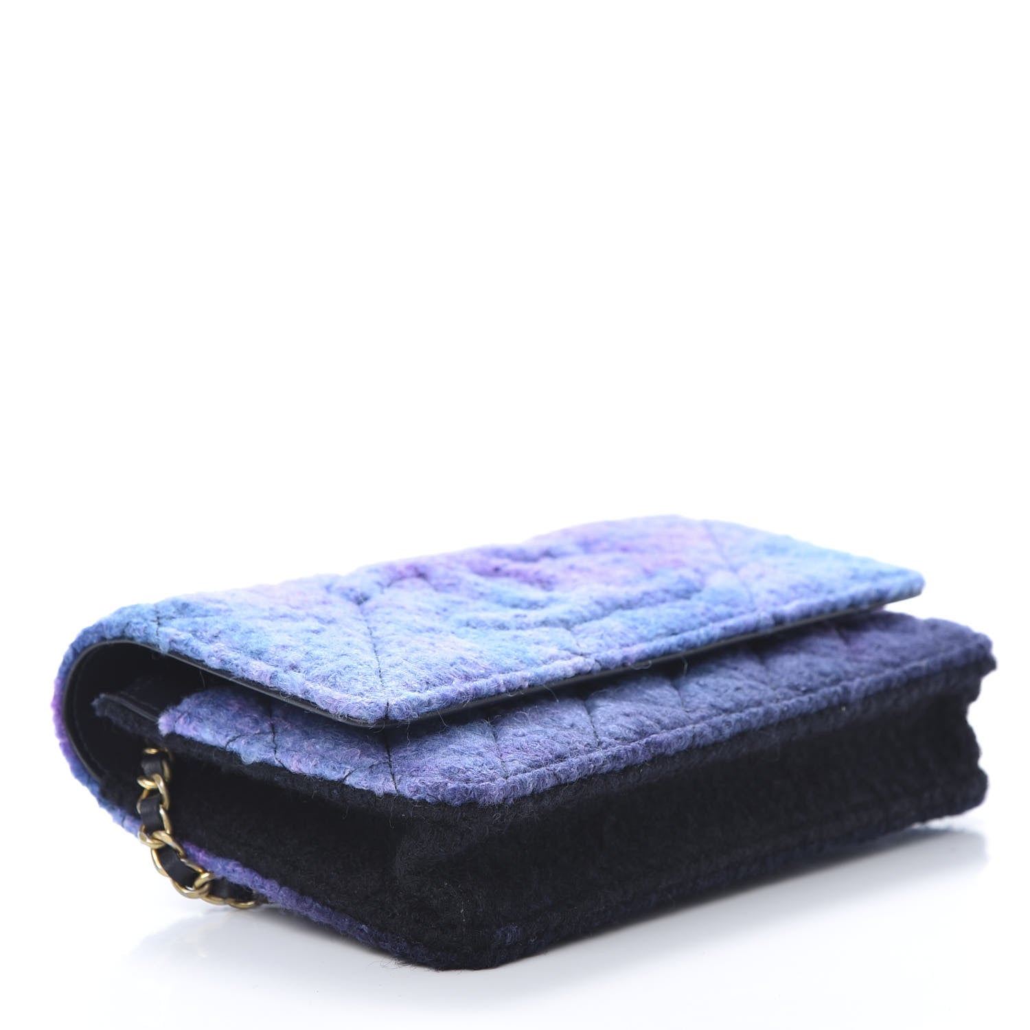 Chanel Tweed Quilted CC Wallet On Chain WOC Purple 3 of 13