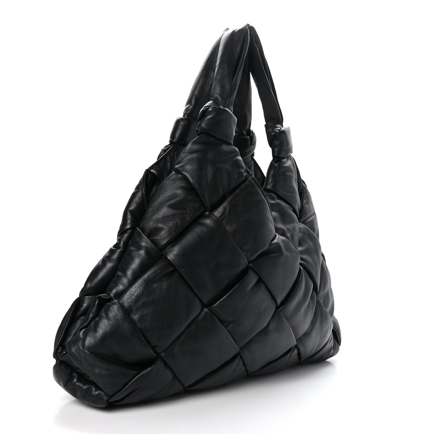 Bottega Veneta Nappa Intrecciato Maxi Padded Lock Large Shoulder Bag Black 3 of 8