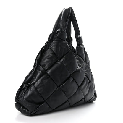 Bottega Veneta Nappa Intrecciato Maxi Padded Lock Large Shoulder Bag Black 3 of 8