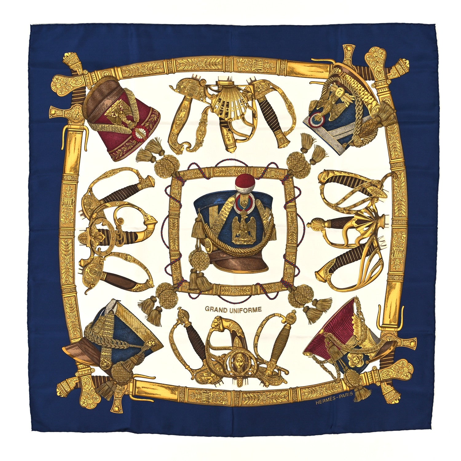 Hermes Silk Grand Uniforme Scarf 90 1 of 3