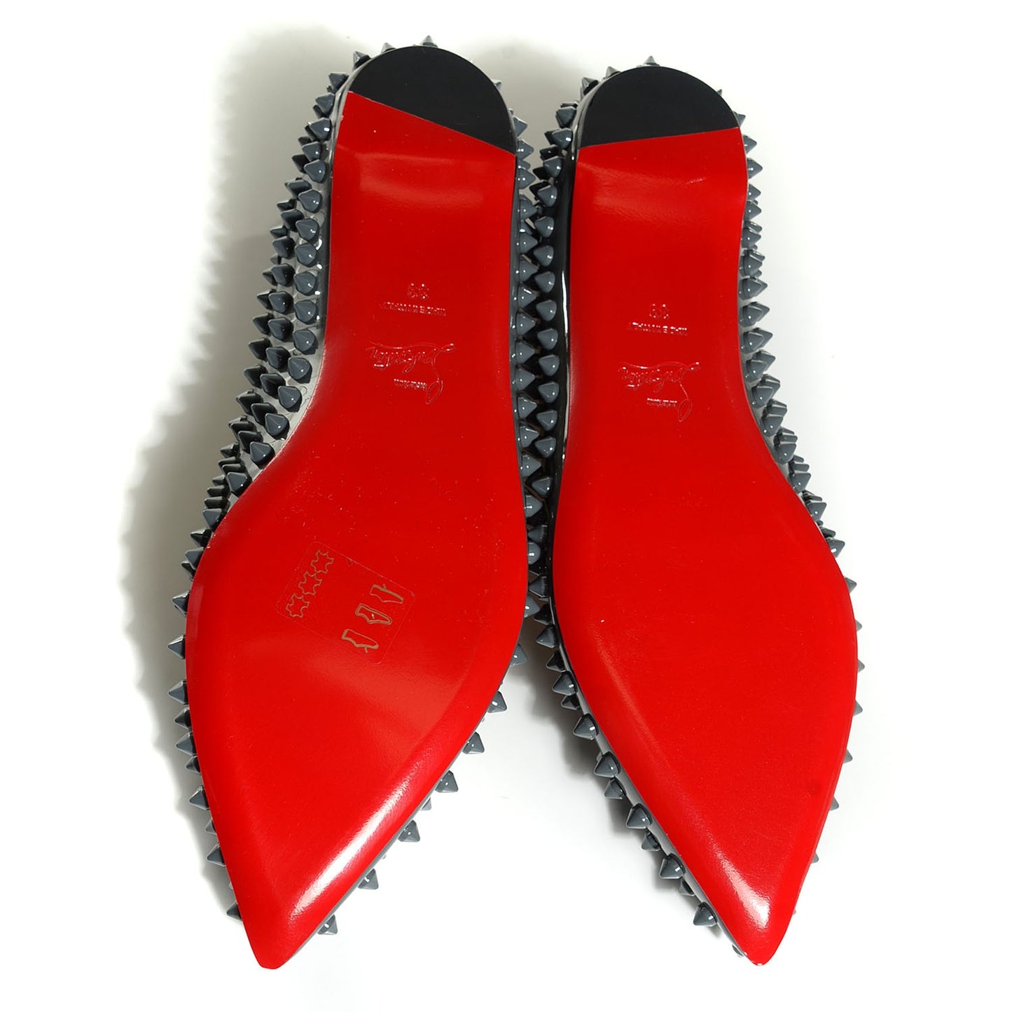 Patent Pigalle Spikes Flats 39 Grey
