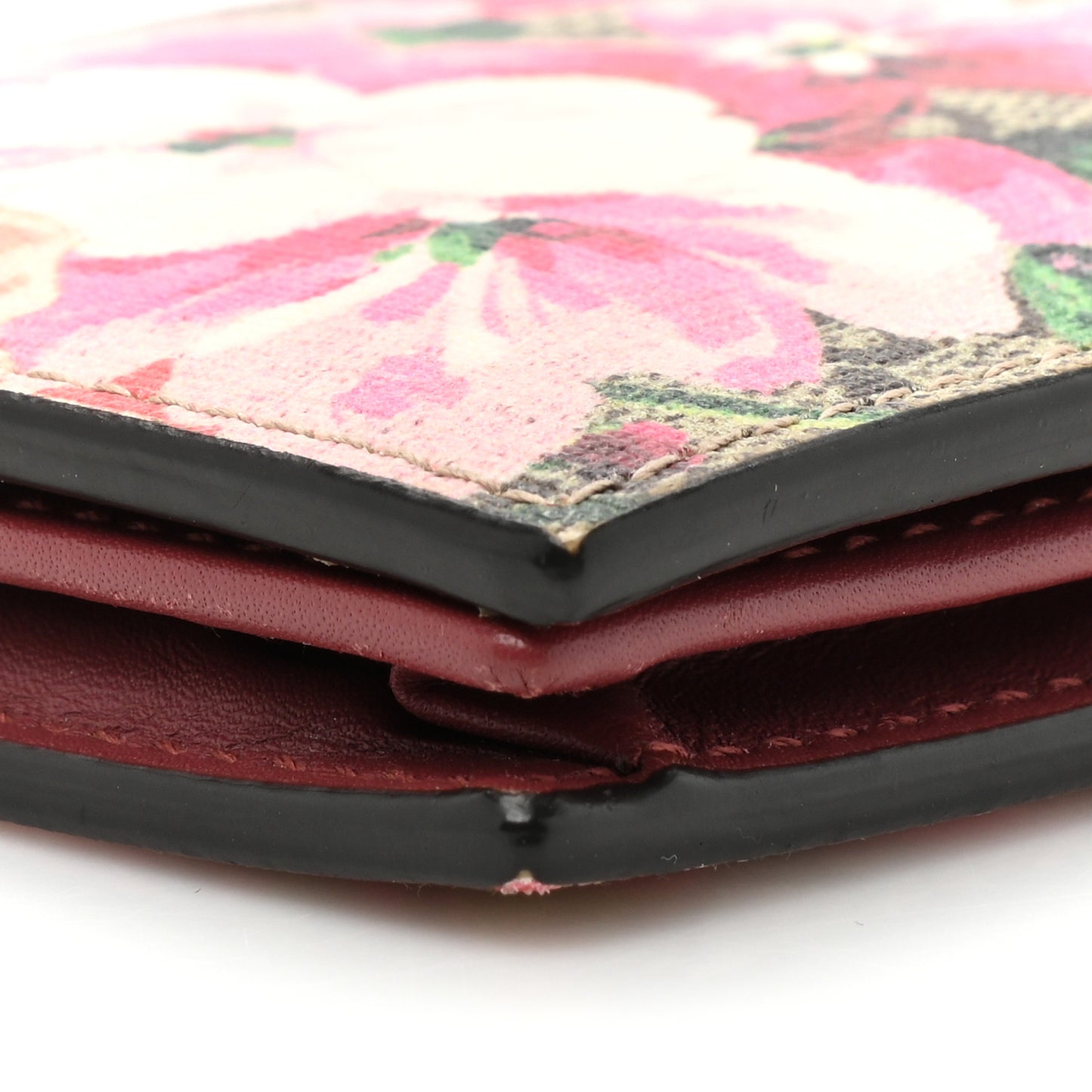 GG Supreme Monogram Blooms Card Case Beige Multicolor Dry Rose