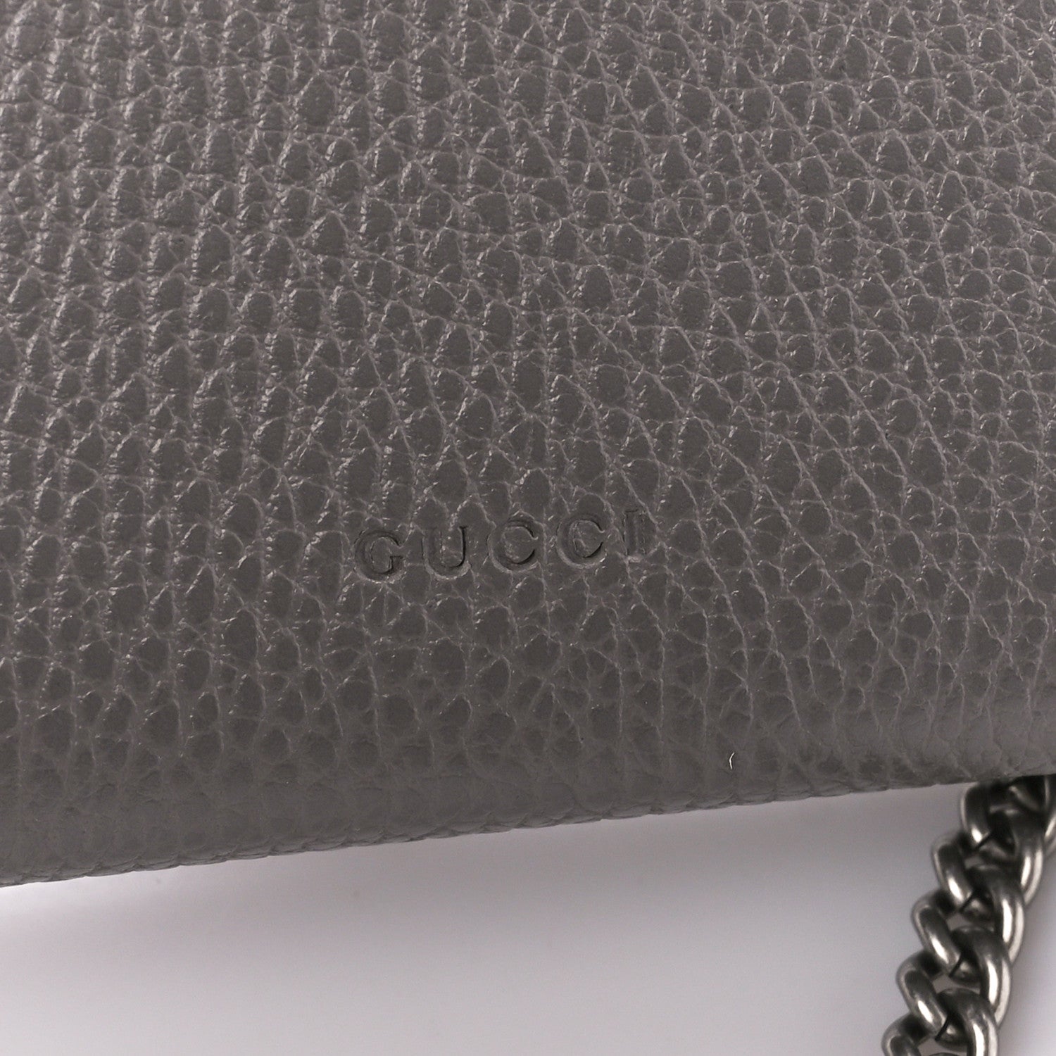 Gucci Dollar Calfskin Crystal Mini Dionysus Chain Wallet Dusty Grey Black Diamond 8 of 11