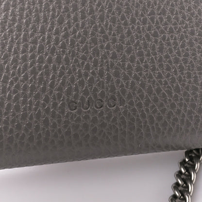 Gucci Dollar Calfskin Crystal Mini Dionysus Chain Wallet Dusty Grey Black Diamond 8 of 11