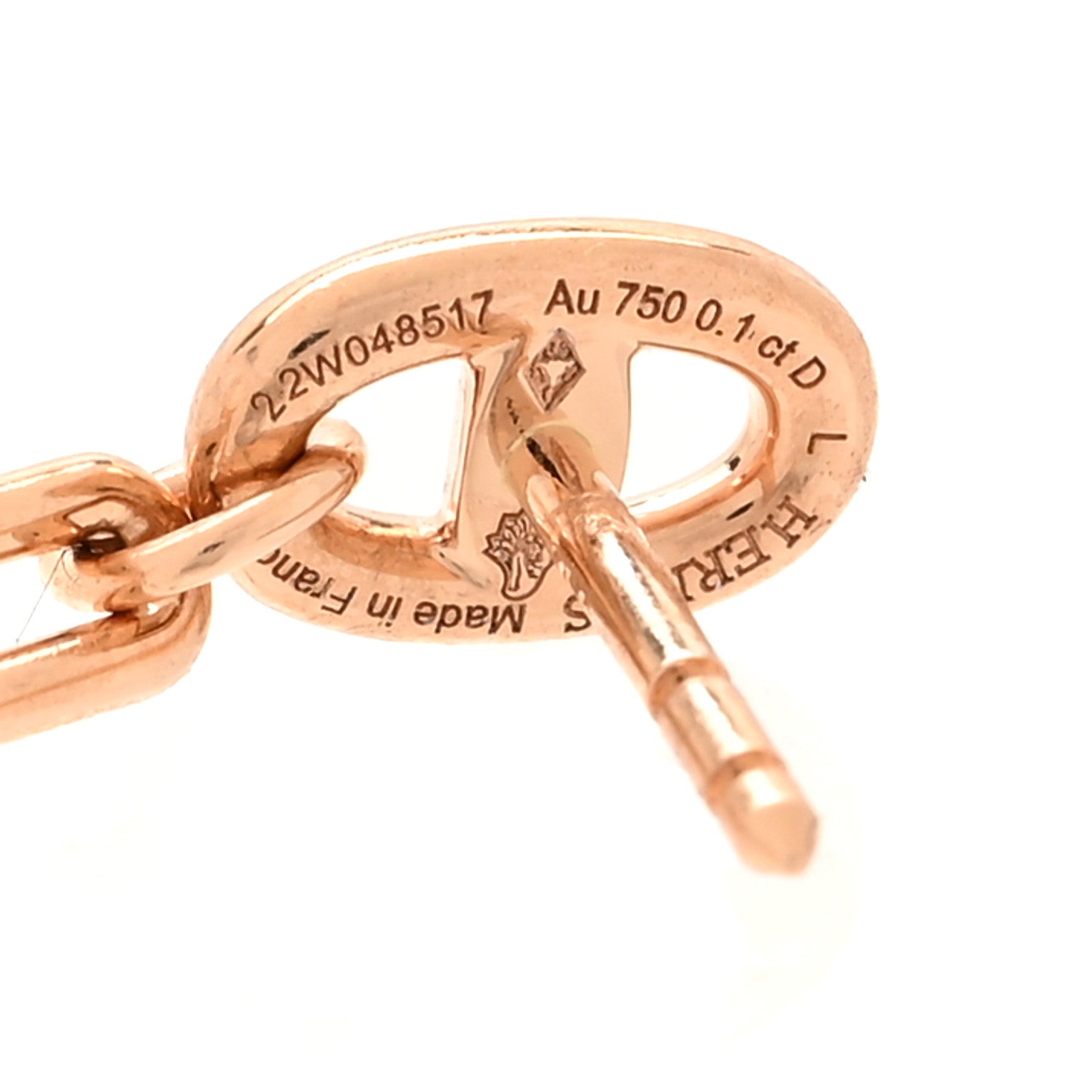 Hermes 18K Rose Gold Chaine D'Ancre Chaos Left Single Climber Earring 4 of 5