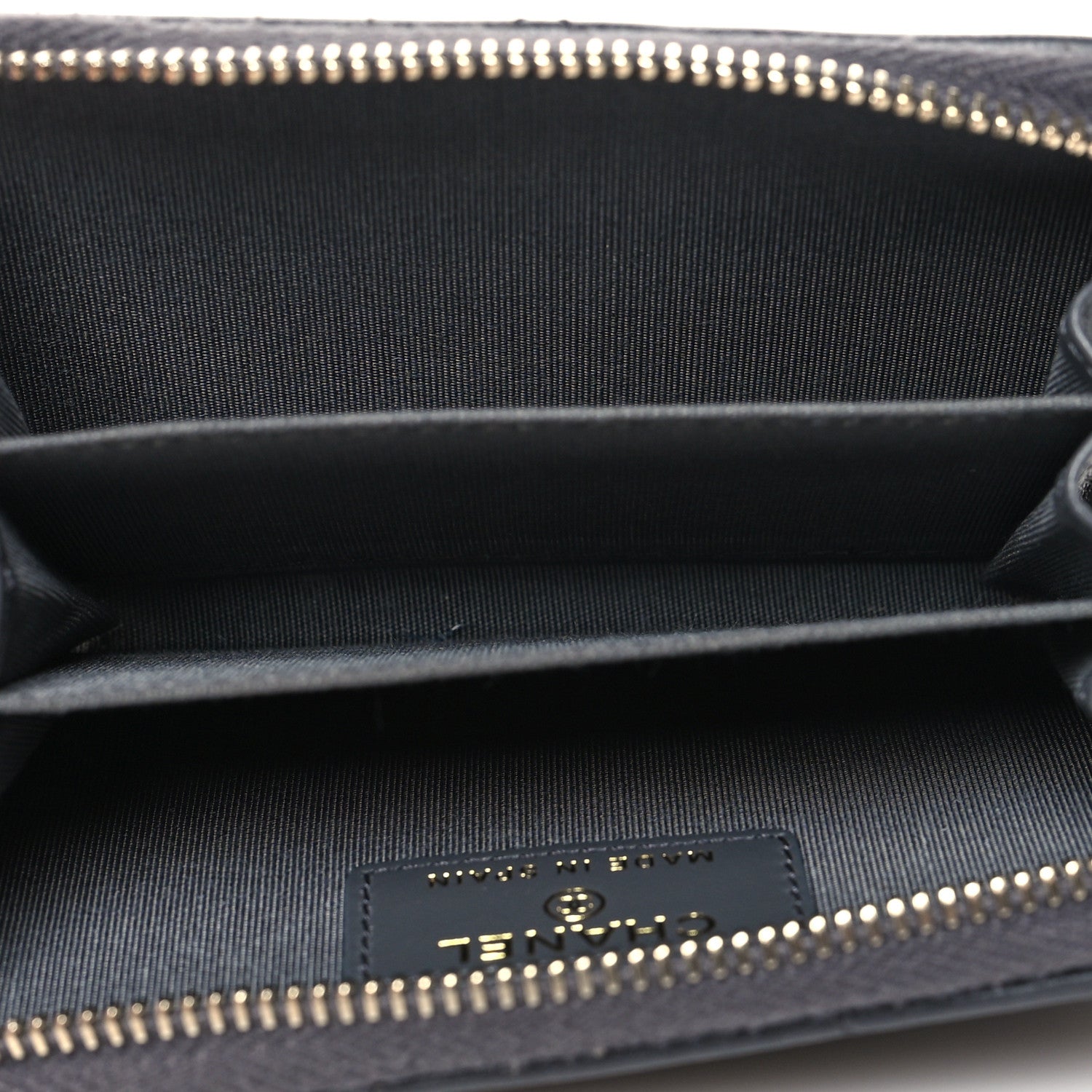 Chanel Lambskin Quilted Chanel 19 Zip Around Coin Purse Wallet Dark Grey 5 of 9
