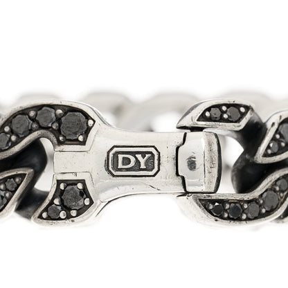 David Yurman Sterling Silver Black Diamond Curb Chain Bracelet 3 of 3