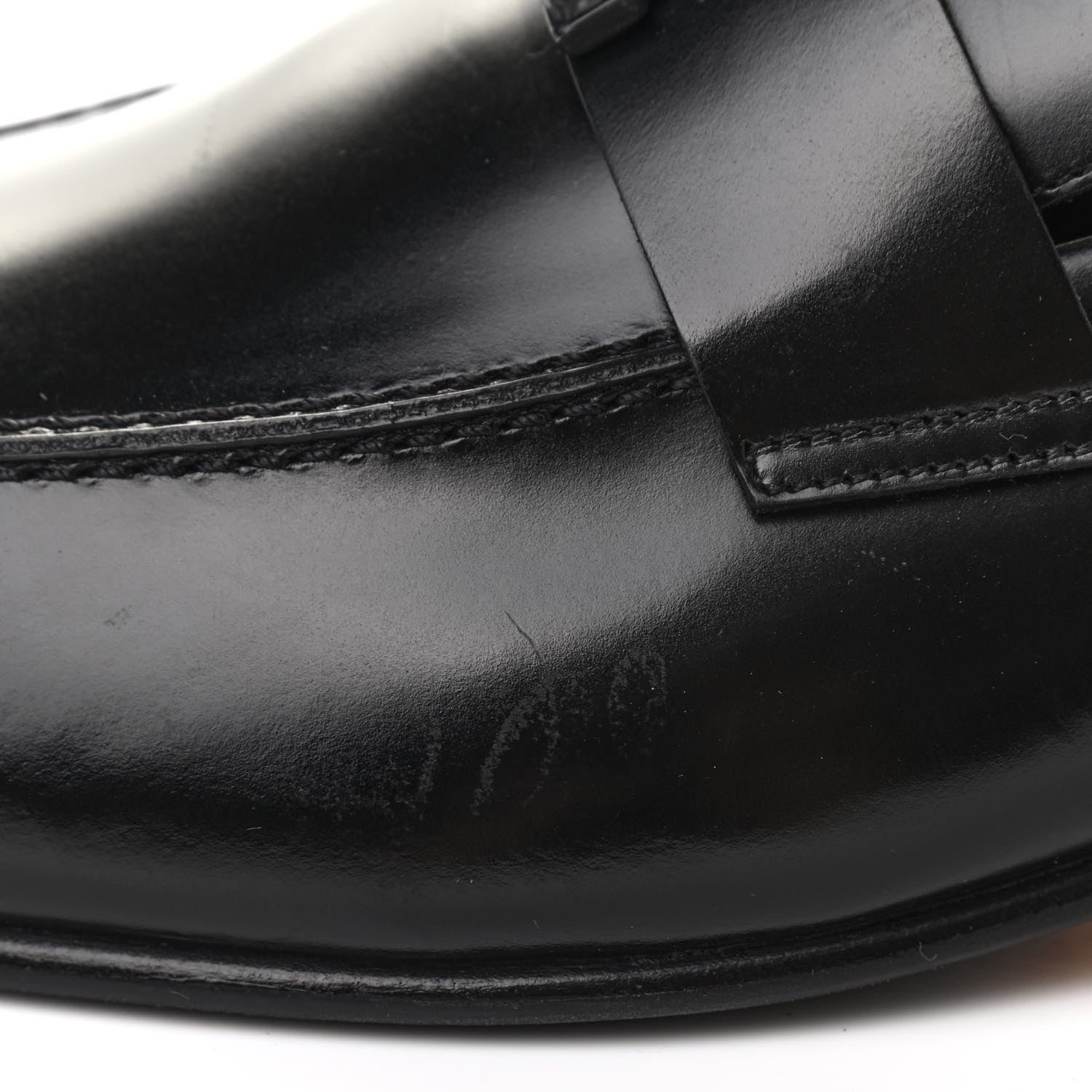 Hermes Goatskin Mens Paris Loafers 42.5 Black 9 of 11