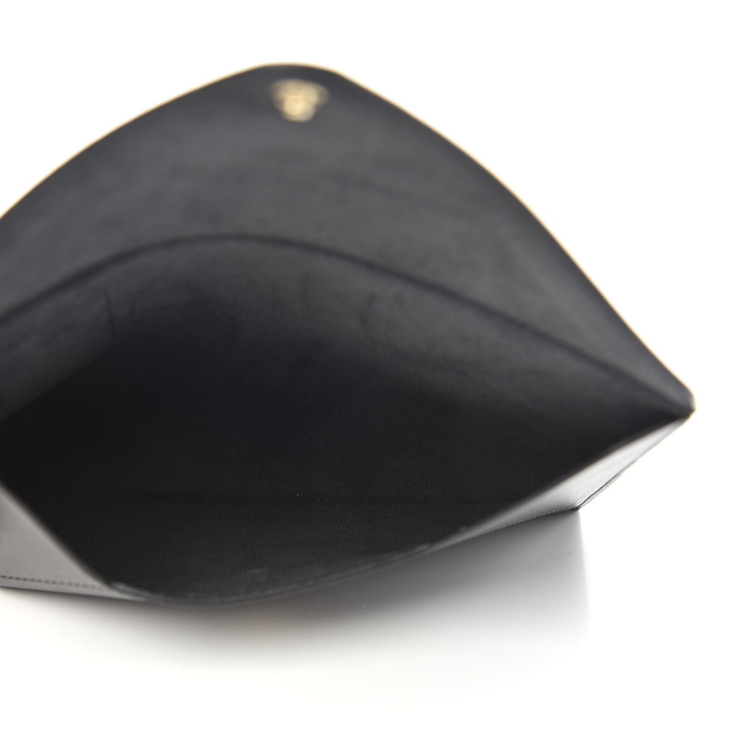Grained Calfskin Envelope Clutch Black