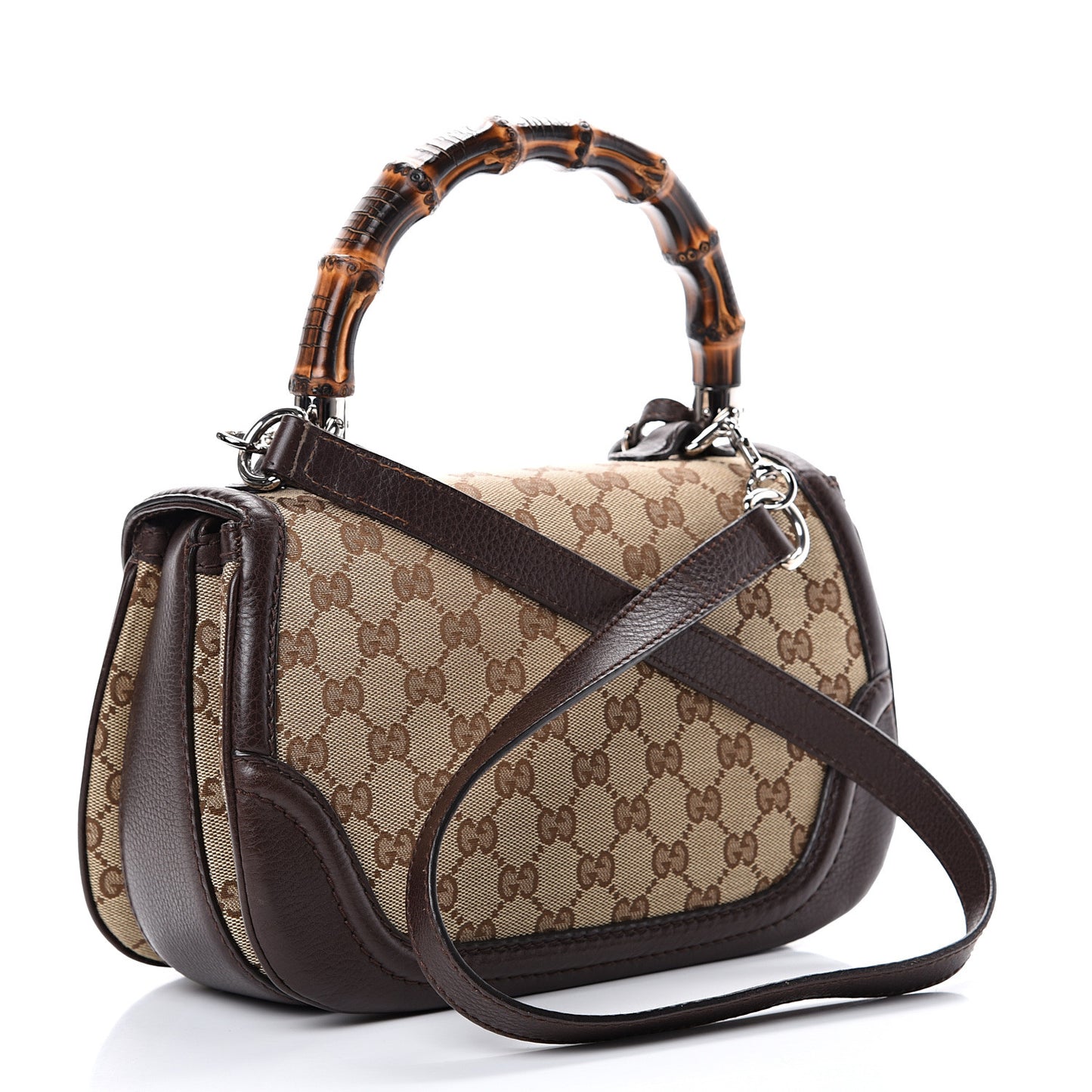 Monogram Medium New Bamboo Top Handle Bag Dark Brown