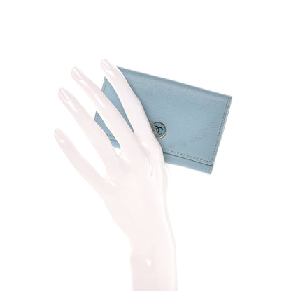 Chanel Grained Calfskin CC Button 6 Key Holder Light Blue 2 of 10