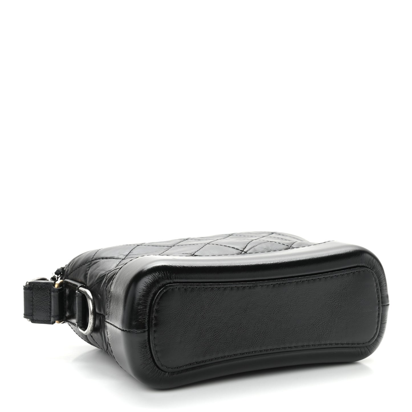 Aged Calfskin Quilted Small Gabrielle Hobo Black