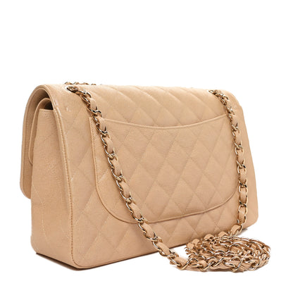 Chanel Iridescent Caviar Quilted Jumbo Double Flap Beige 3 of 10