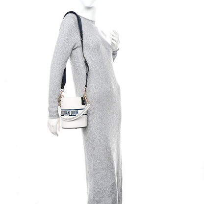 Christian Dior Calfskin Small Dior Vibe Bucket White Blue 2 of 11
