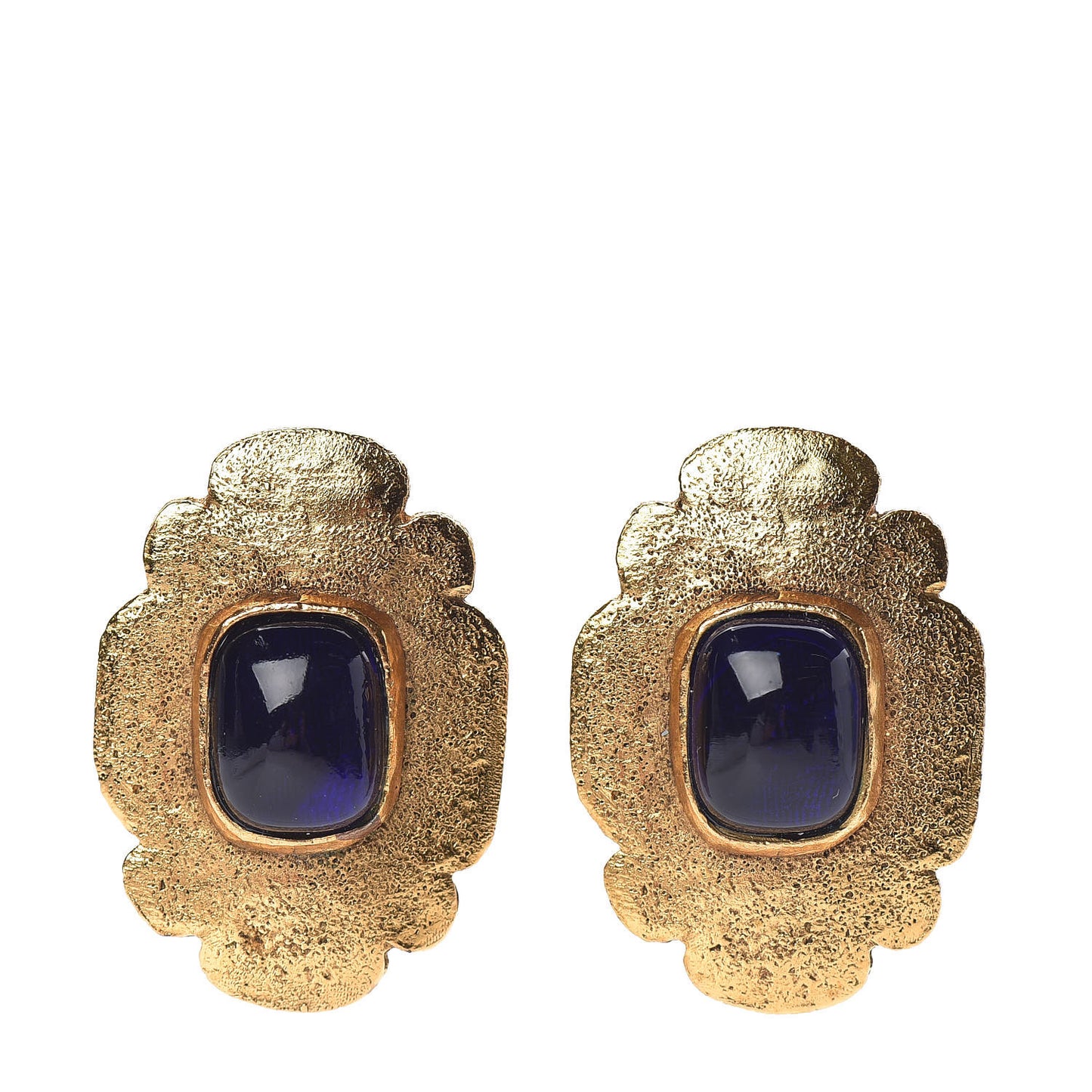 Stone Clip On Earrings Gold