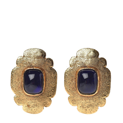 Chanel Stone Clip On Earrings Gold 1 of 4