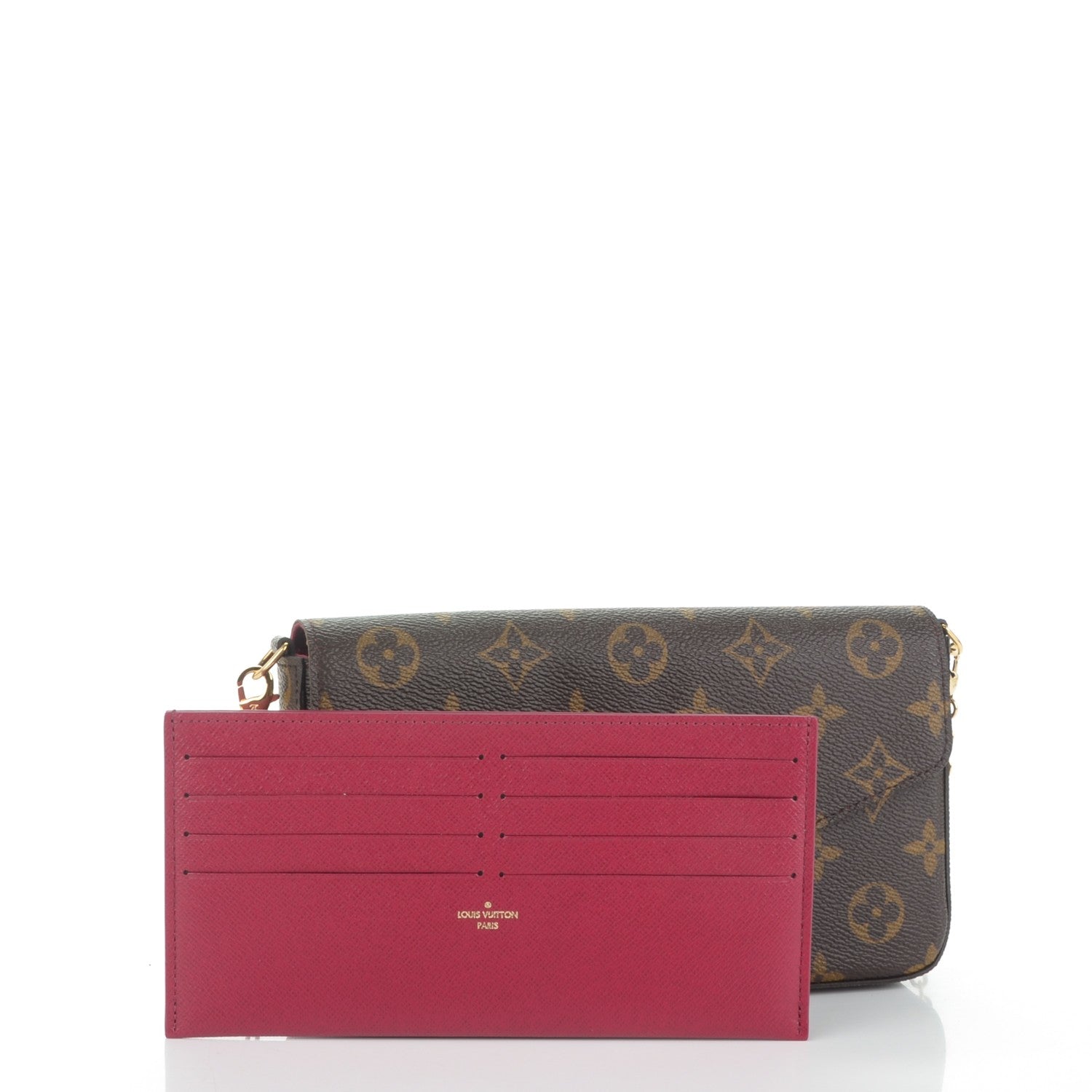 Louis Vuitton Monogram Pochette Felicie Chain Wallet Fuchsia 5 of 9