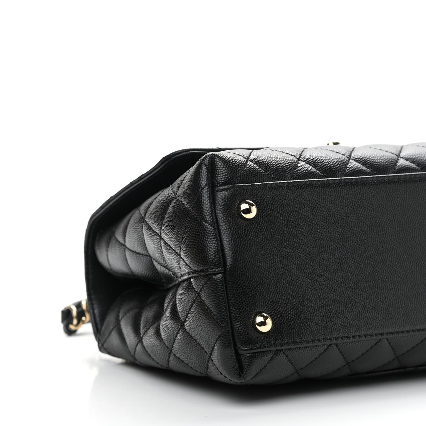 Caviar Quilted Small Coco Handle Flap Black