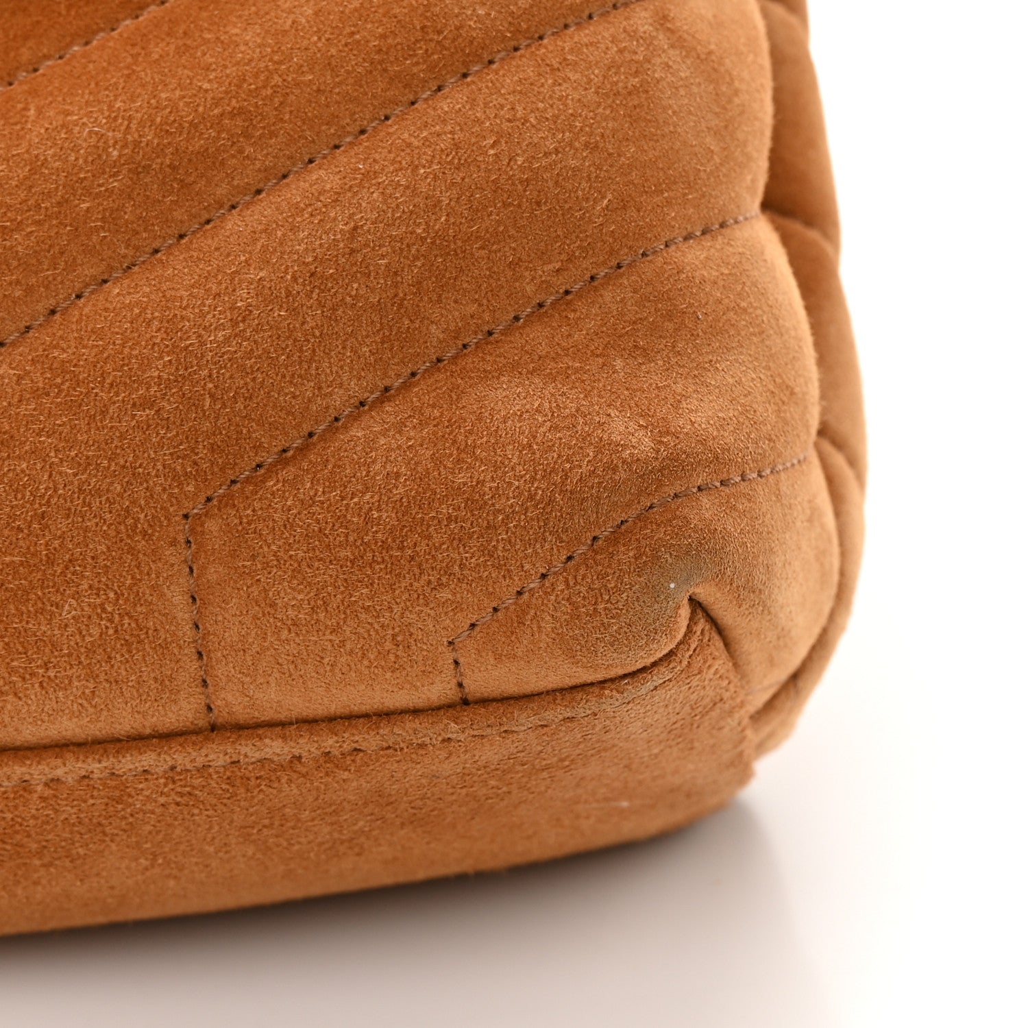 Saint Laurent Suede Calfskin Y Quilted Monogram Small Loulou Chain Satchel Cinnamon 13 of 17