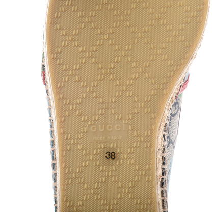 Gucci GG Supreme Monogram Blooms Espadrilles 38 Beige Blue Navy Hibiscus Red 8 of 10