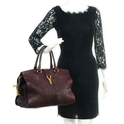 Saint Laurent Sheepskin Medium Cabas ChYc Plum 2 of 9