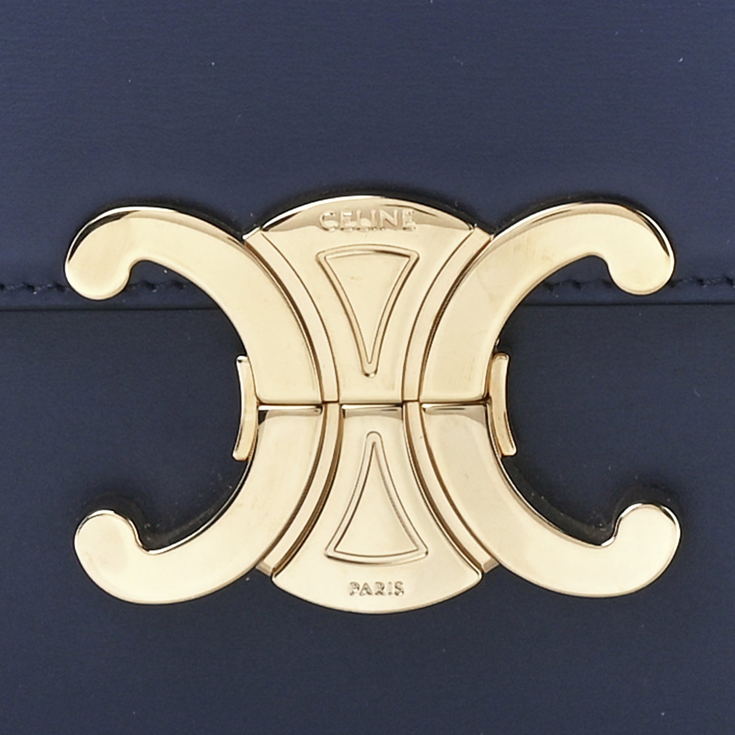 Shiny Calfskin Medium Triomphe Navy Blue